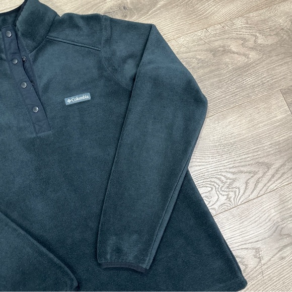 Columbia Fleece Snap T Jacket Black Pullover Logo Outdoor Women’s Size Medium - Picture 3 of 6